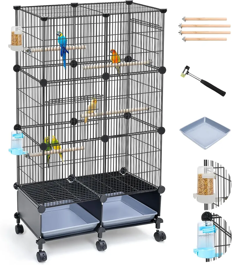 " Bird Cage with Perches & Tray