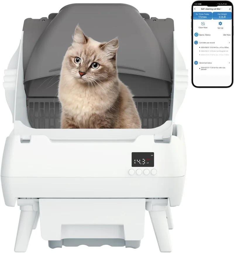 Smart Cat Litter Box - App Control, Quiet & Safe