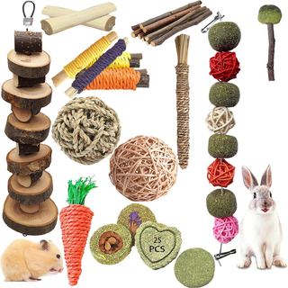 Rabbit Chew Toys - Wooden & Hanging for Small Pets