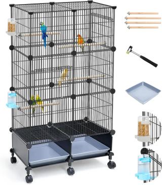 " Bird Cage with Perches & Tray