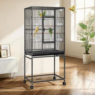 VIVOHOME 54" Bird Cage - Black, Rolling Stand