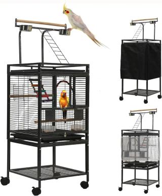 Small Bird Cage with Stand & Toys